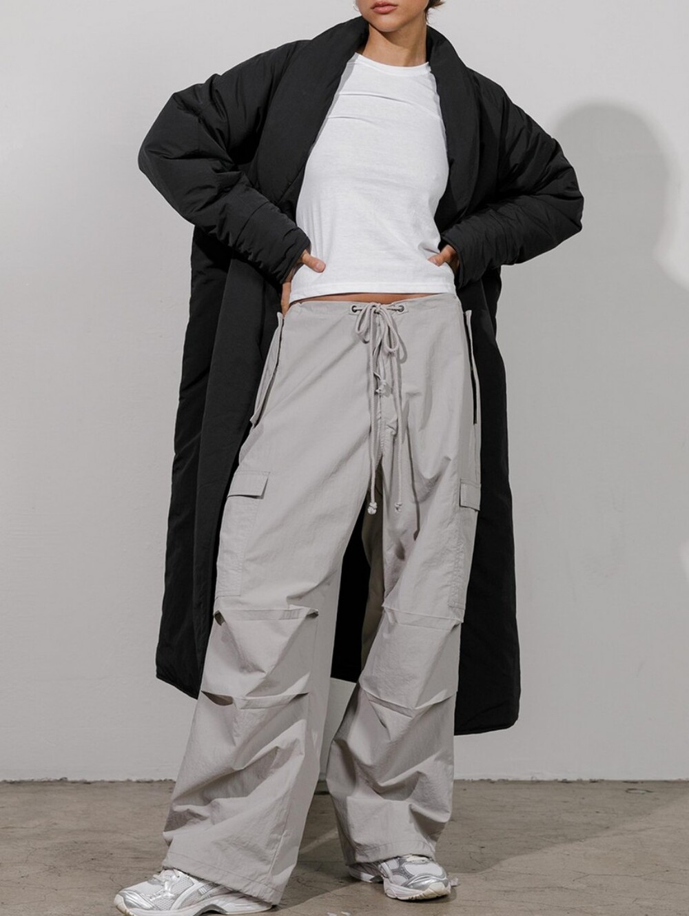 Local European Barrel Balloon Cargo Gray Relaxed Fit Parachute Wide Leg Pant S M